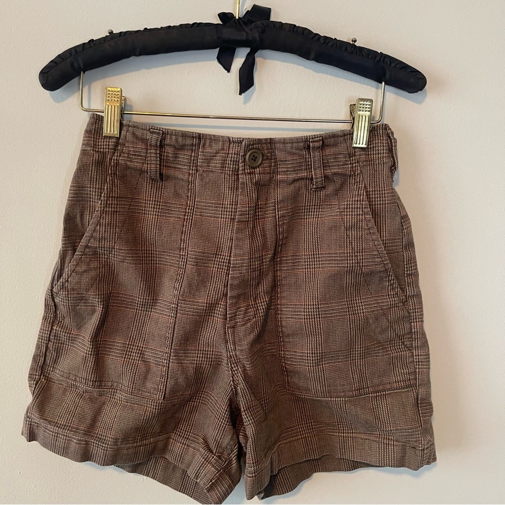 Brandy Melville Amelia Plaid High waist academia shorts 24”
